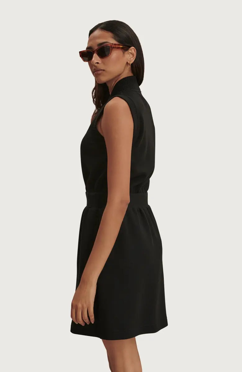 Pollyanna Half Zip Dress - Black