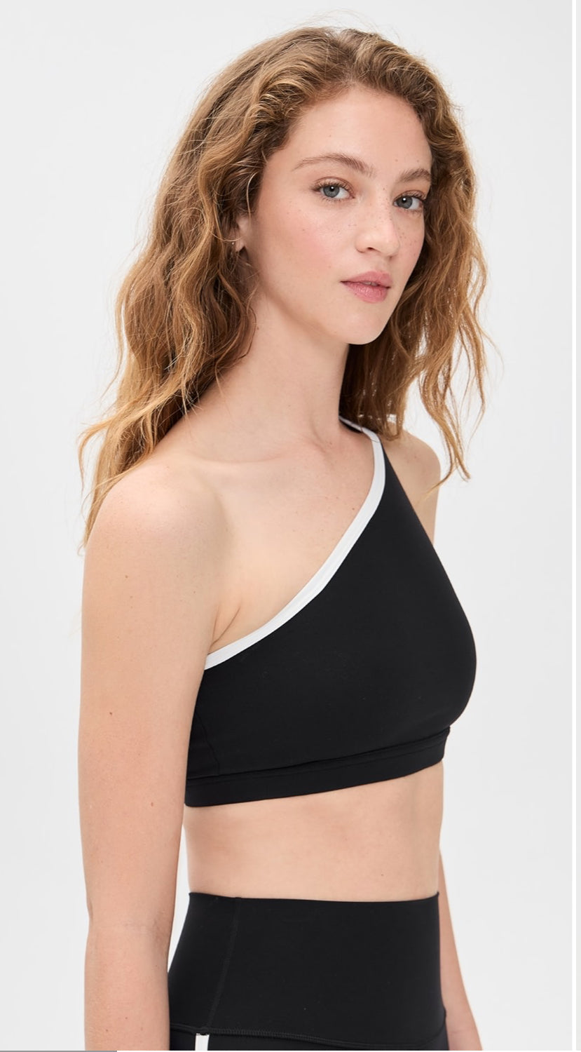 Josie One Shoulder Bra - Black/White