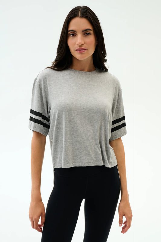 Ava Jersey Tee - Gray/Black