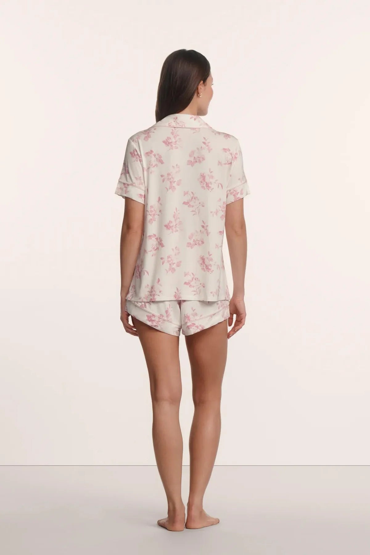 Gisele Printed Relaxed Short PJ Set - Rose Garden Cameo Pink