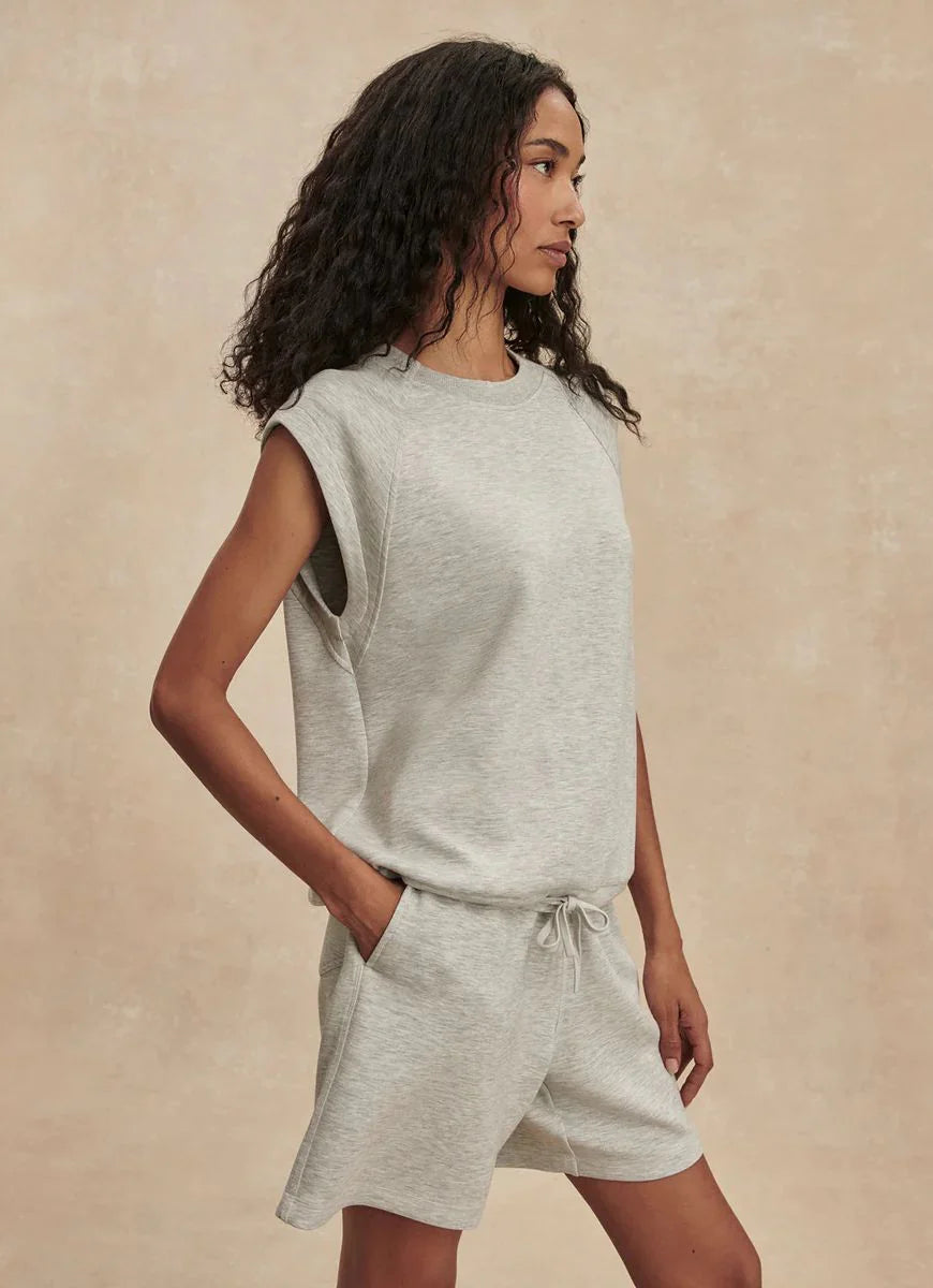Salome Tee/Atrium Short - Light Gray Marble