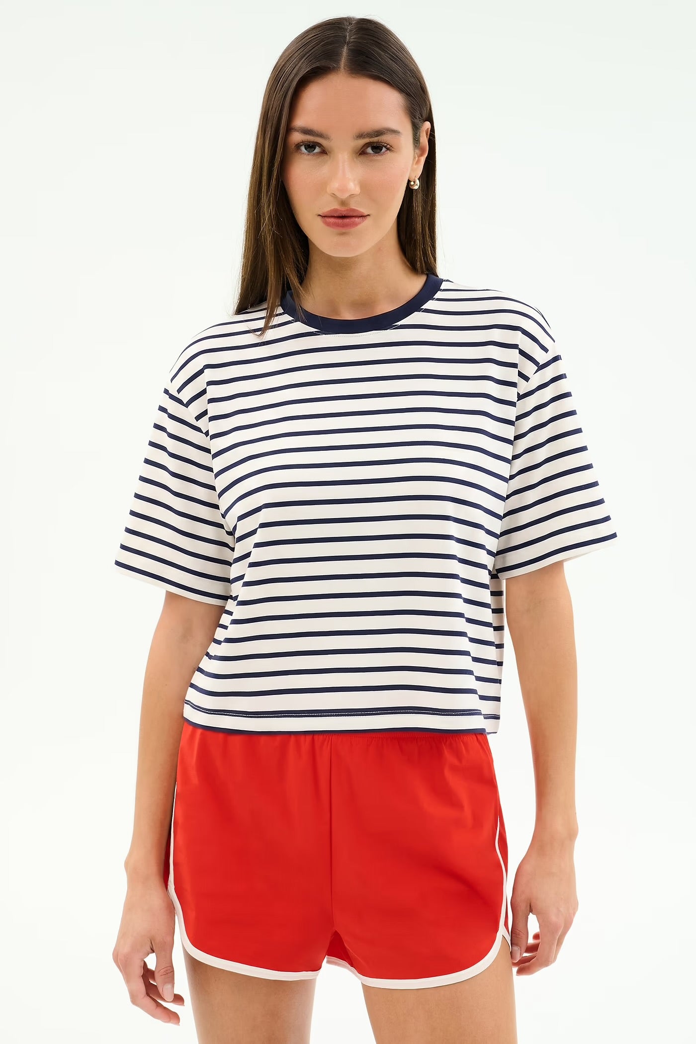 Djuna Tee - White/Indigo Stripes