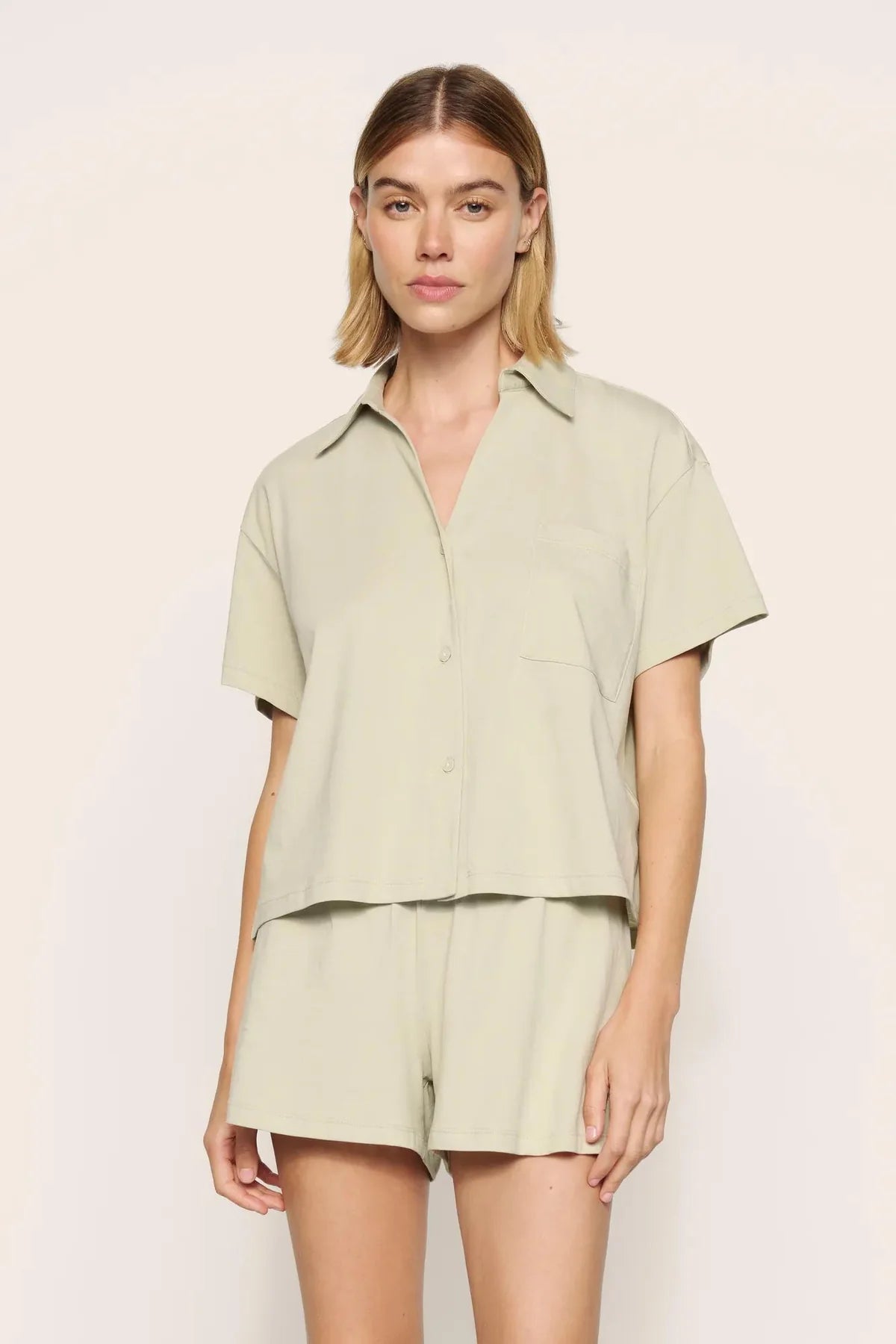 Pima Cotton Short Set - Sandstone
