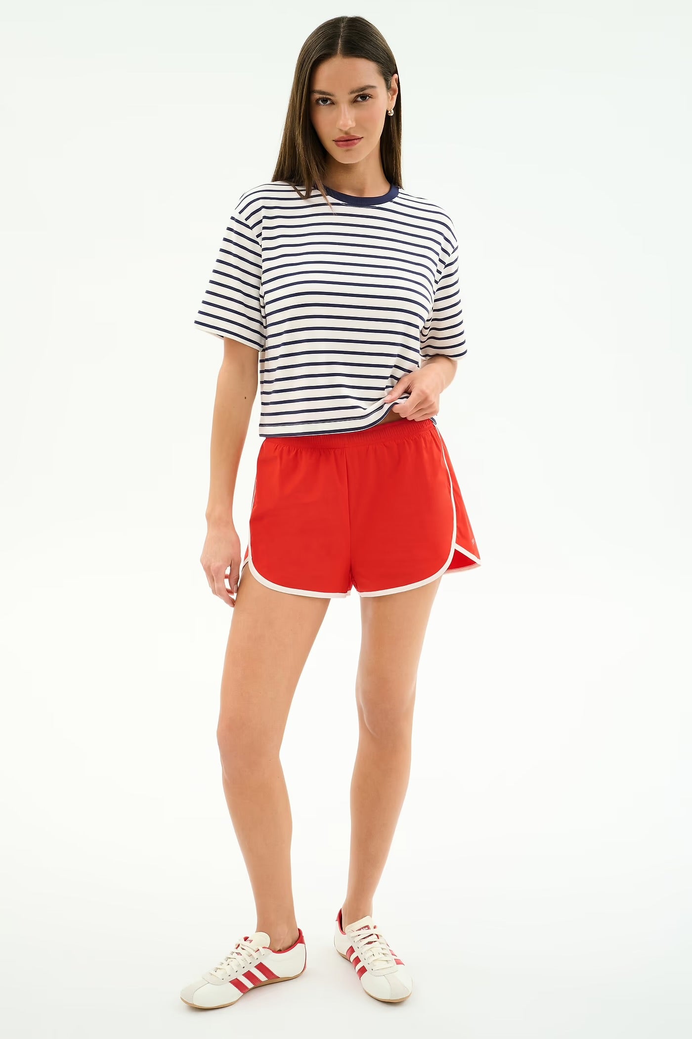 Djuna Tee - White/Indigo Stripes