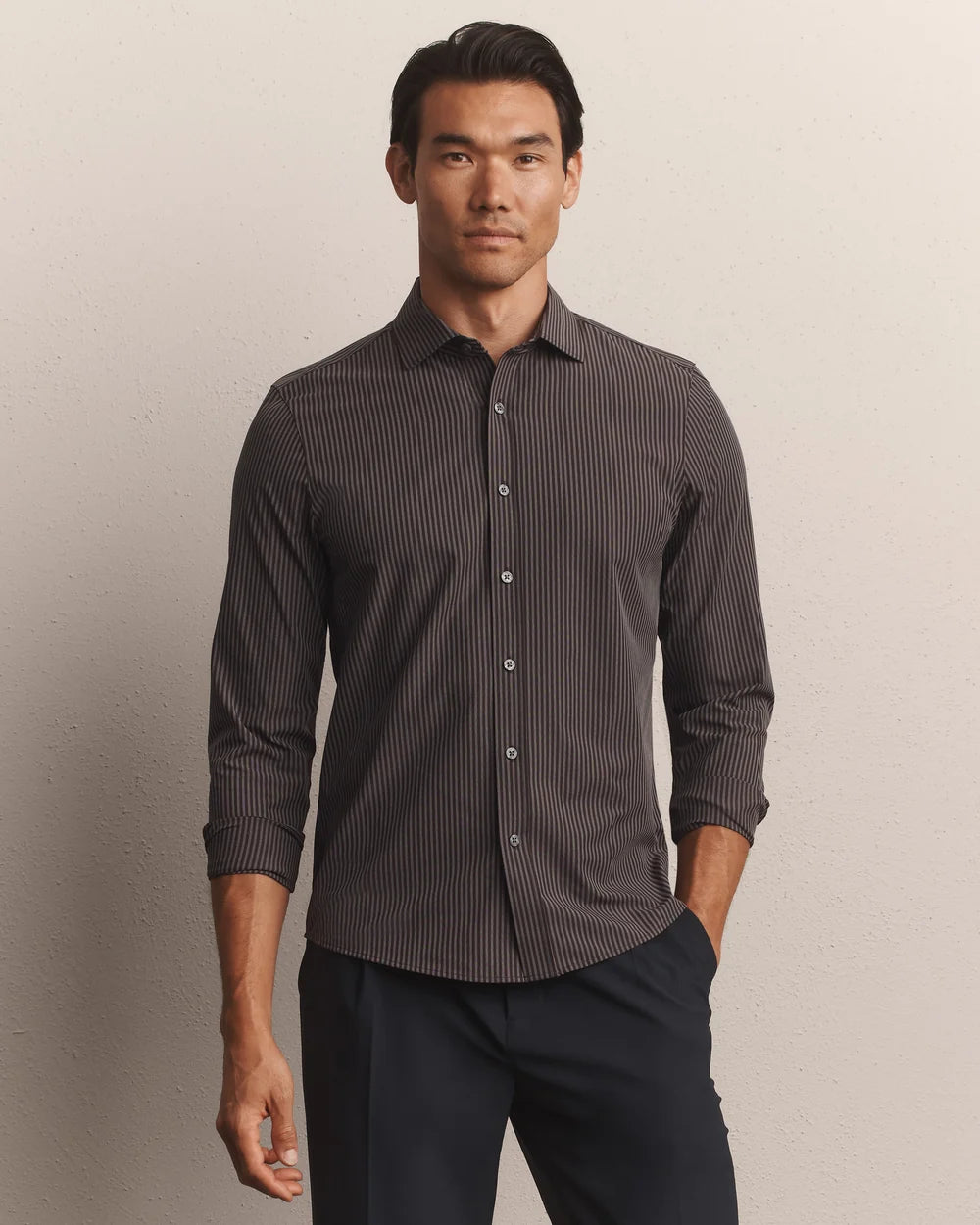 State of Mind Shirt - Dark Espresso Stripe