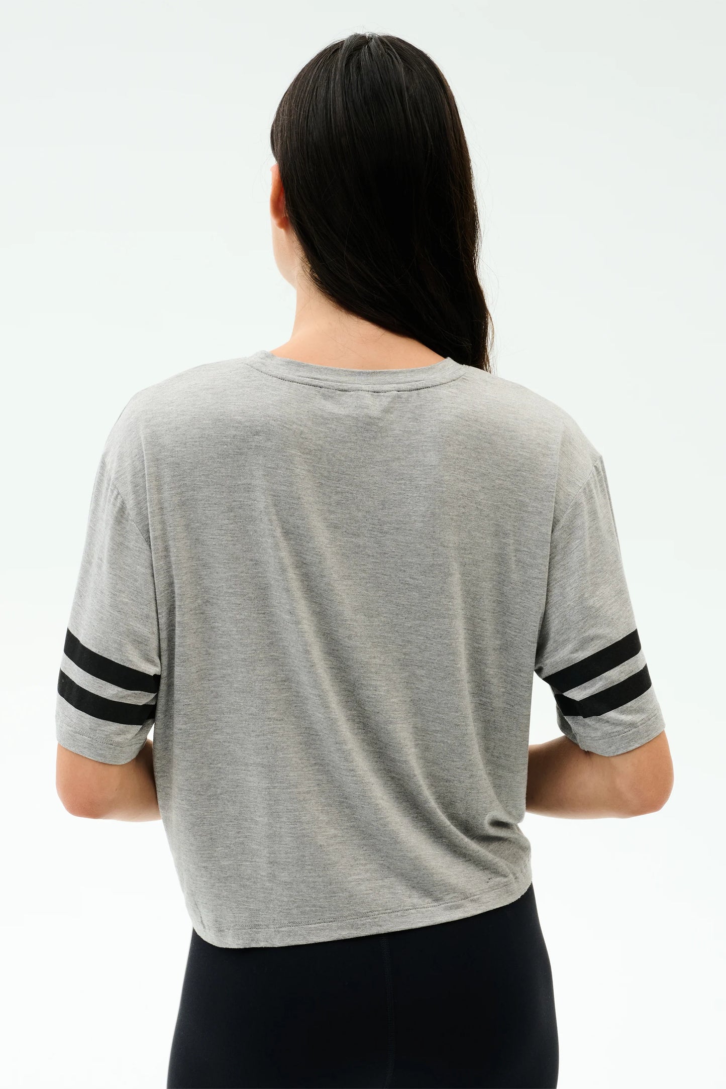 Ava Jersey Tee - Gray/Black