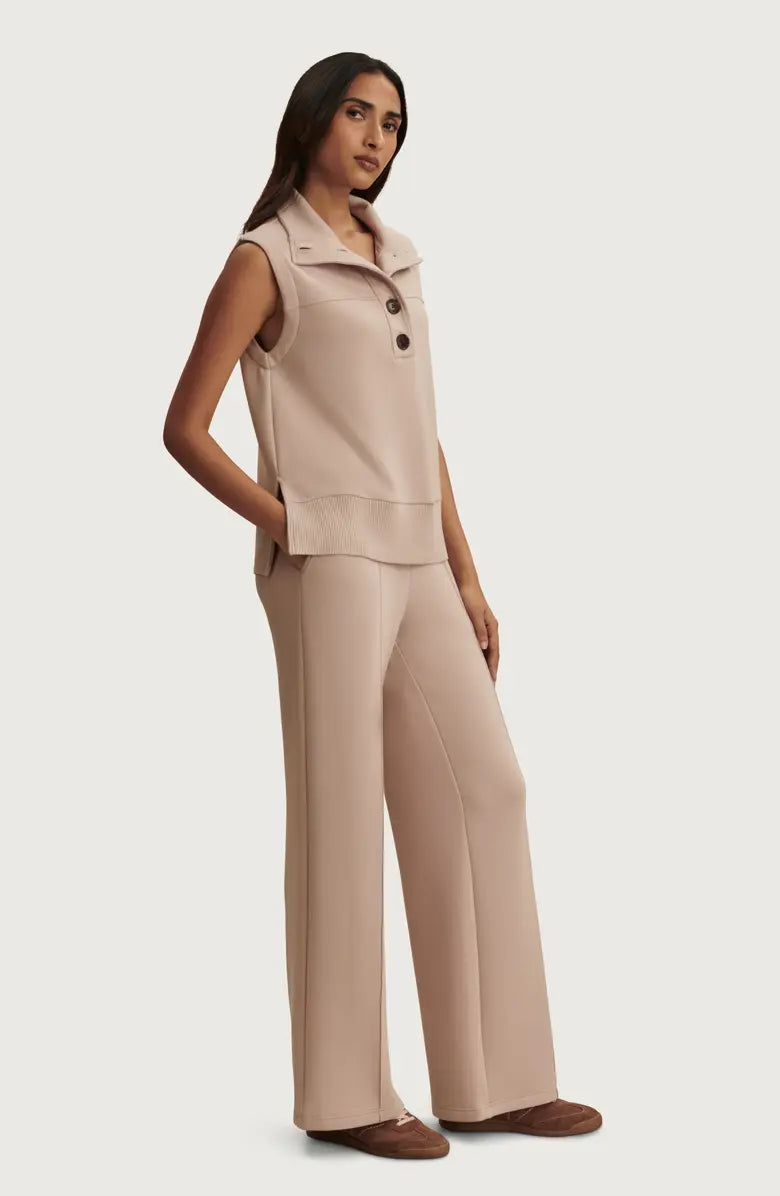 Connal Button Tank/Wide Leg Pant - Mushroom