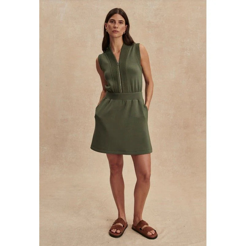 Pollyanna Half Zip Dress - Thyme