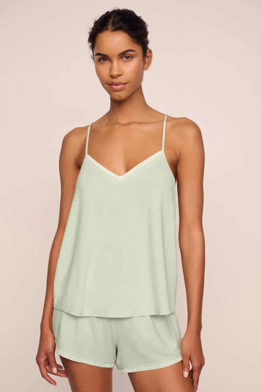 Frida Cami/Short Set - Mint Cream/Ivory