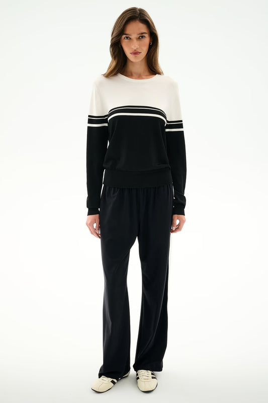 Anna Knit Pullover - Black/White