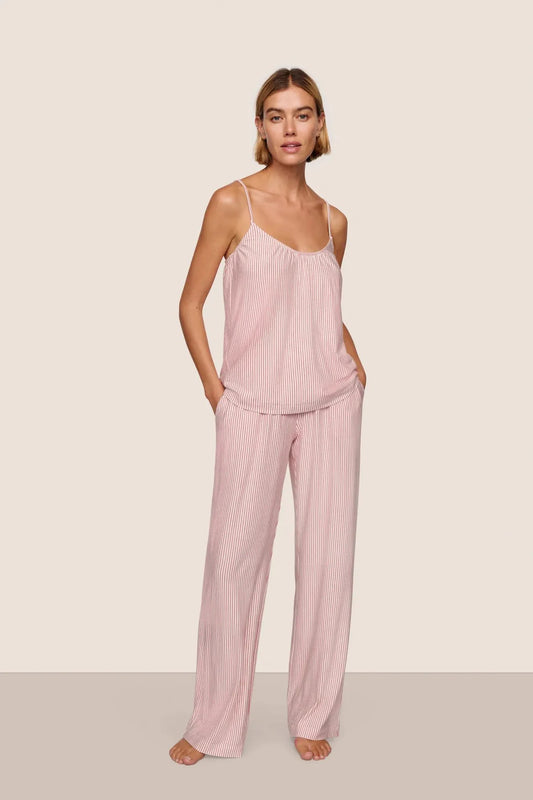 Gisele Cami/Pant Set - Duo Stripe Holly Red
