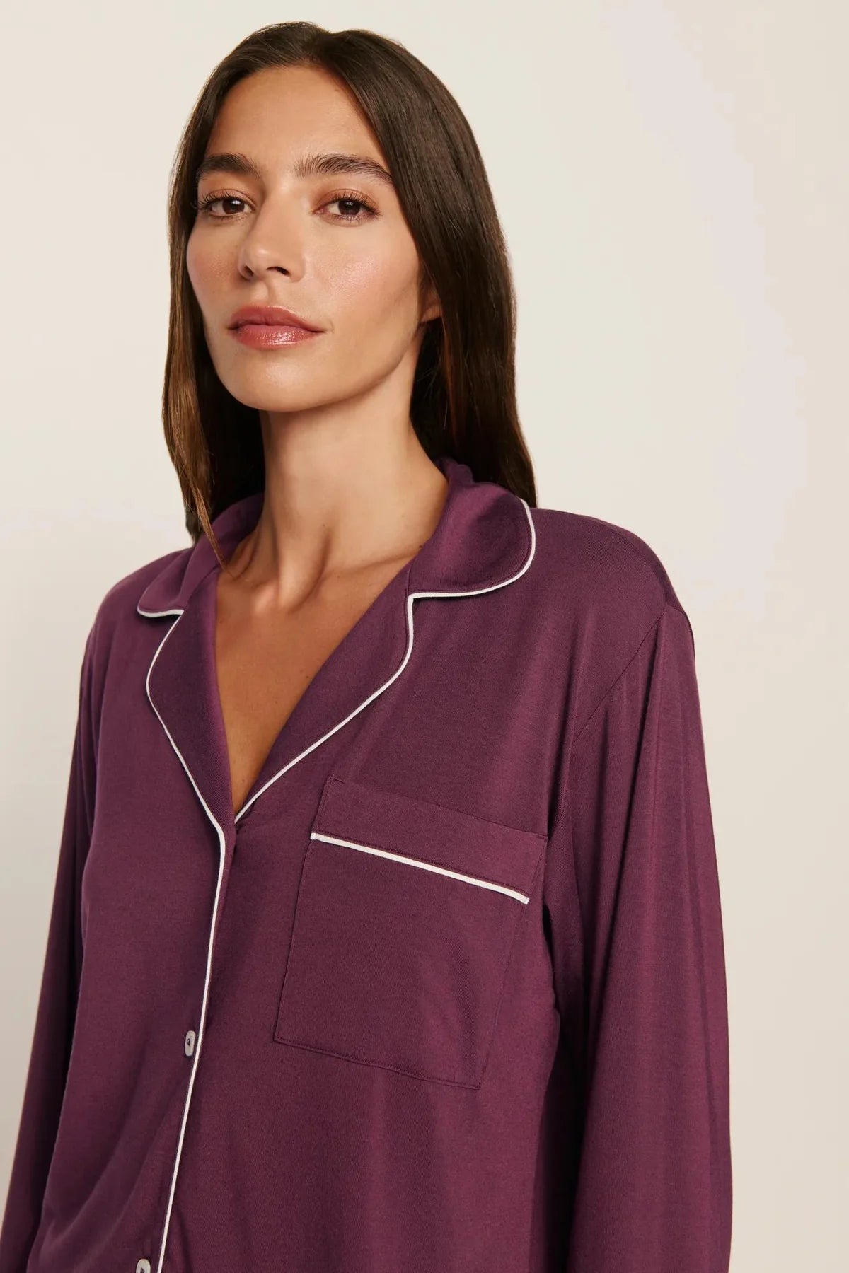 Gisele Long PJ Set - Wildberry/Ivory