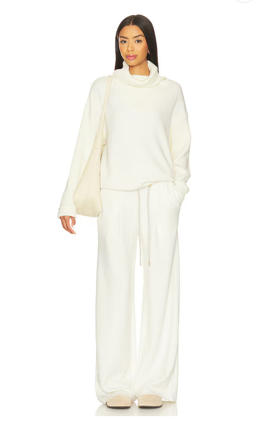 Hanna Cowl Neck/Wide Leg Pant - Egret
