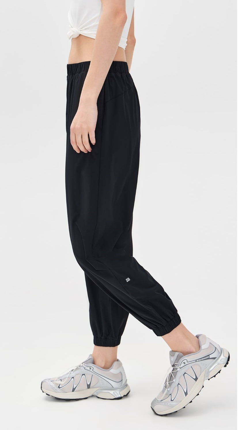 Megan Nylon Jacket/Jogger - Black