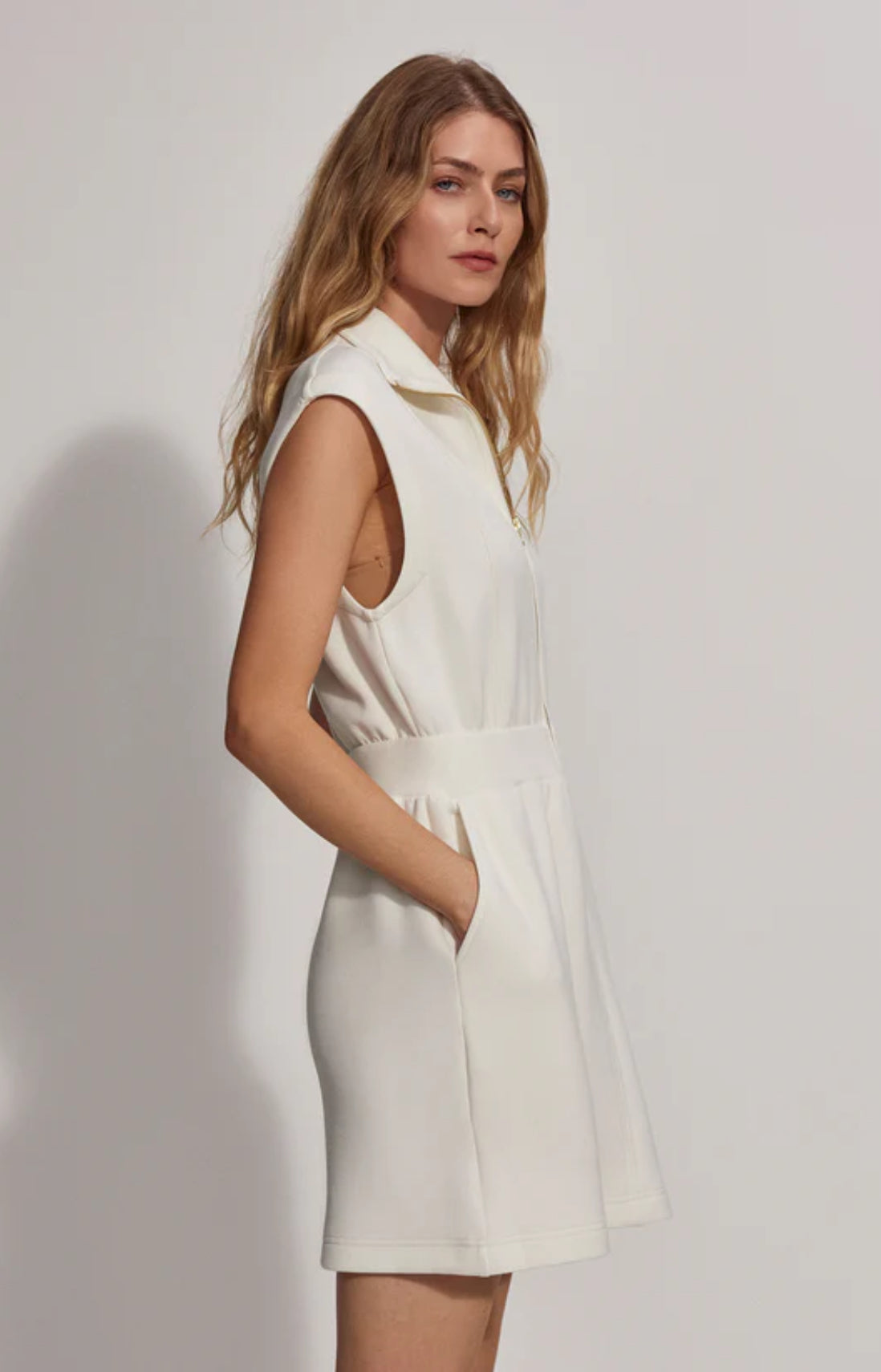 Rosannah Zip Dress - Egret