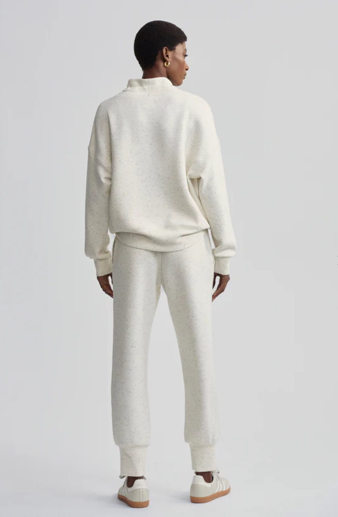 Oakdale Sweat/Slim Cuff Pant - Ivory Marble Fleck