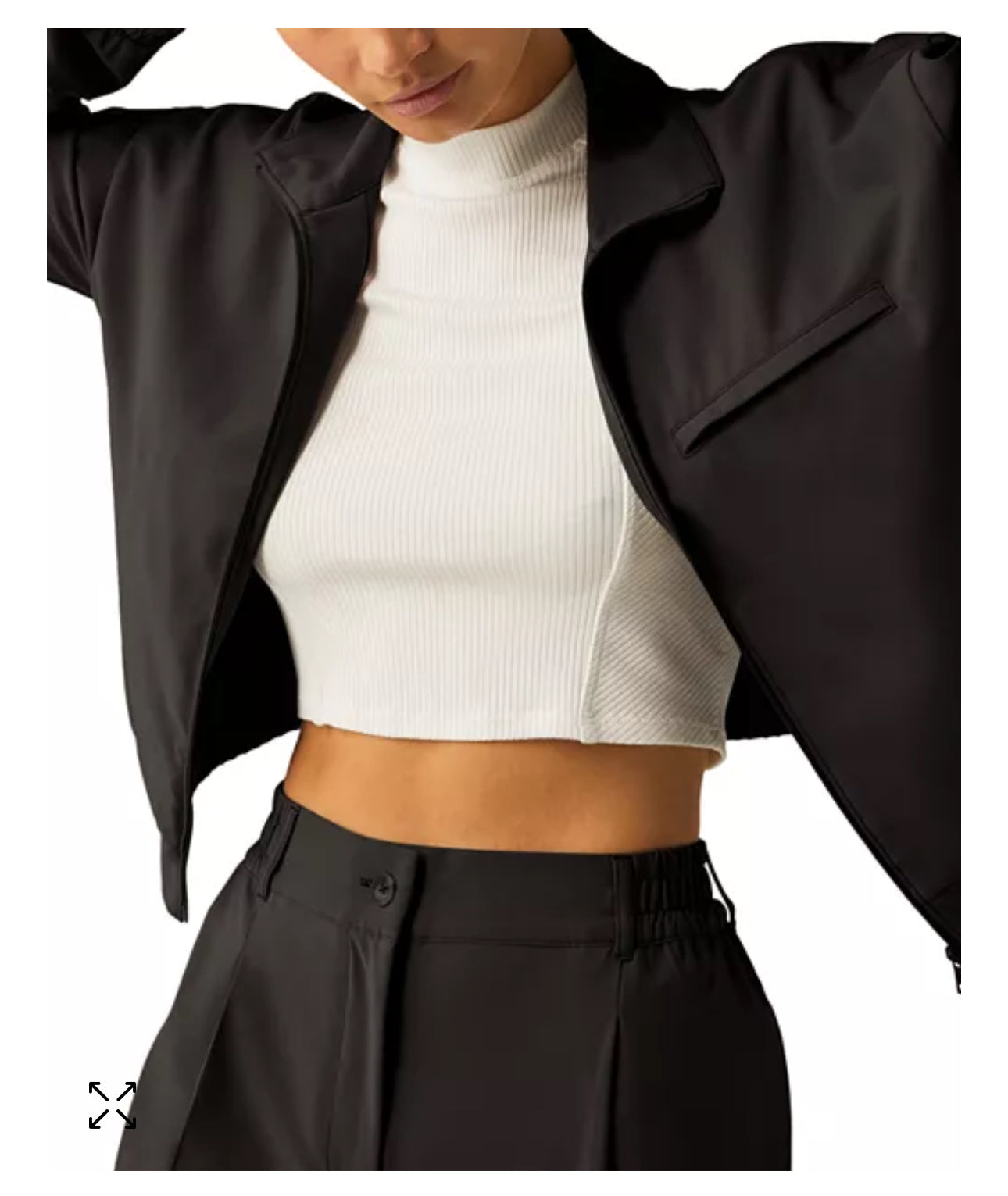 Midtown Cropped Jacket/Status Wide Leg Trousers - Black