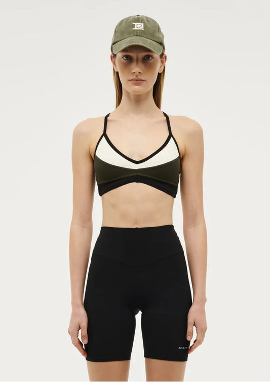 Overland Sports Bra - Forest Night/White