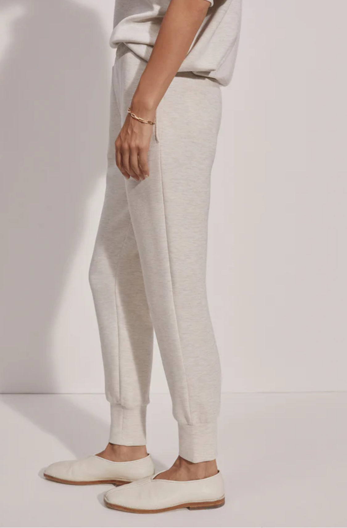 Catherine Half Zip/ Slim Cuff Pant - Ivory Marble