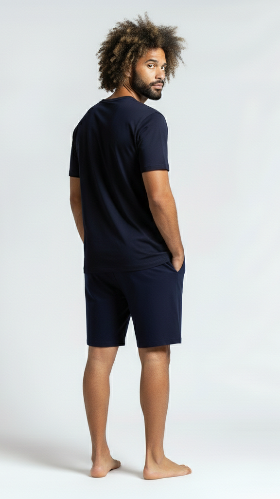 Thrive PJ Set - Navy V Neck