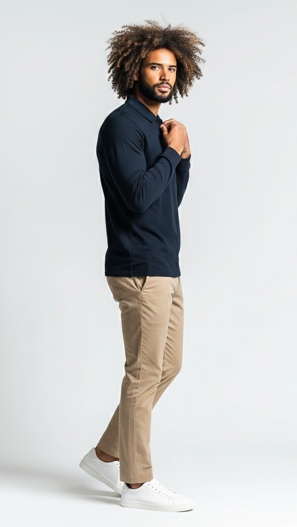 Thrive APEX L/S Polo - Navy
