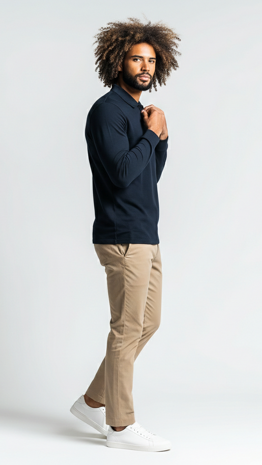 Thrive APEX L/S Polo - Navy