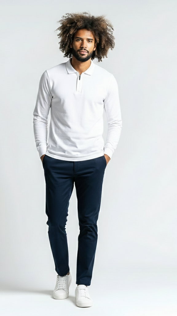 Thrive APEX L/S Polo - White