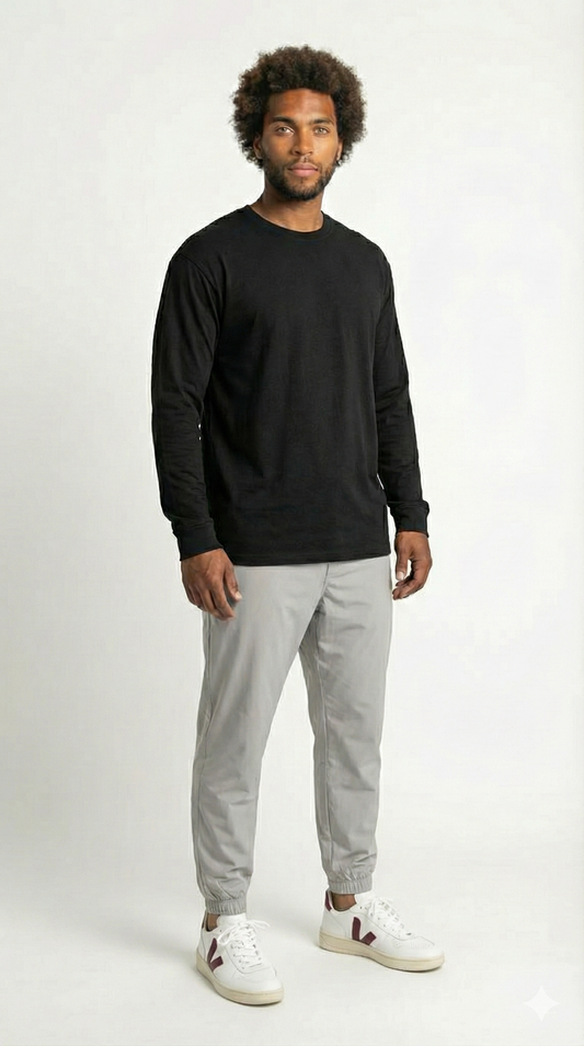 Halo Basic Tee L/S - Black
