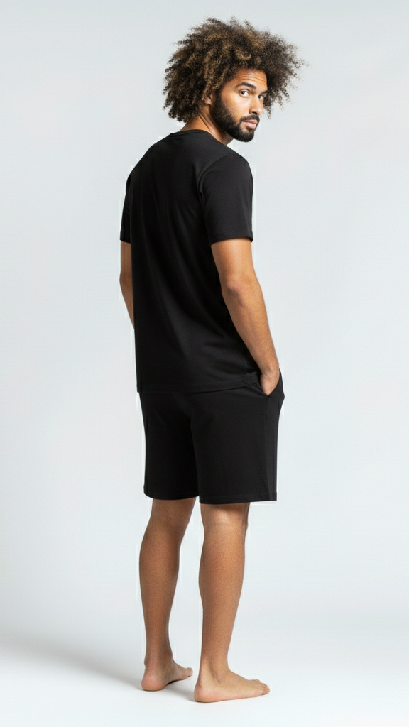 Thrive PJ Set - Black V Neck