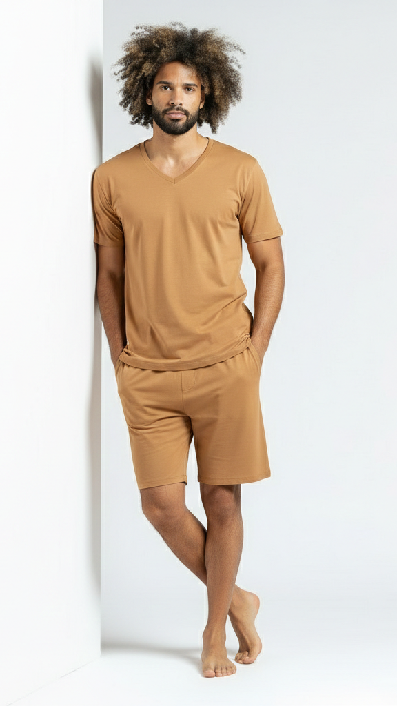 Thrive PJ Set - Camel V Neck