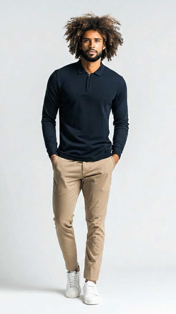 Thrive APEX L/S Polo - Navy
