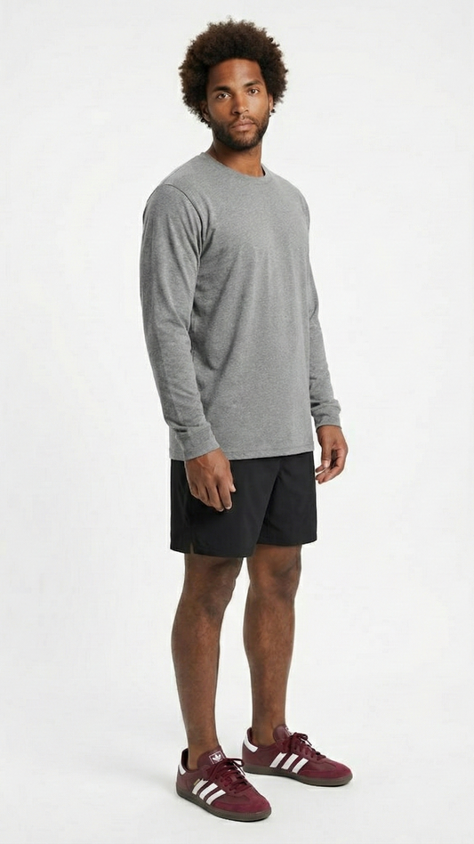 Halo Basic L/S Tee - Lt Grey