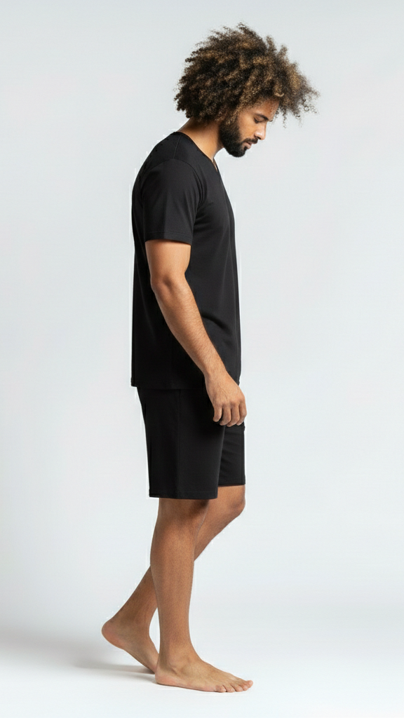 Thrive PJ Set - Black V Neck