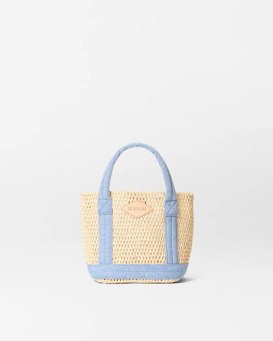Mini Crochet Tote - Light Denim