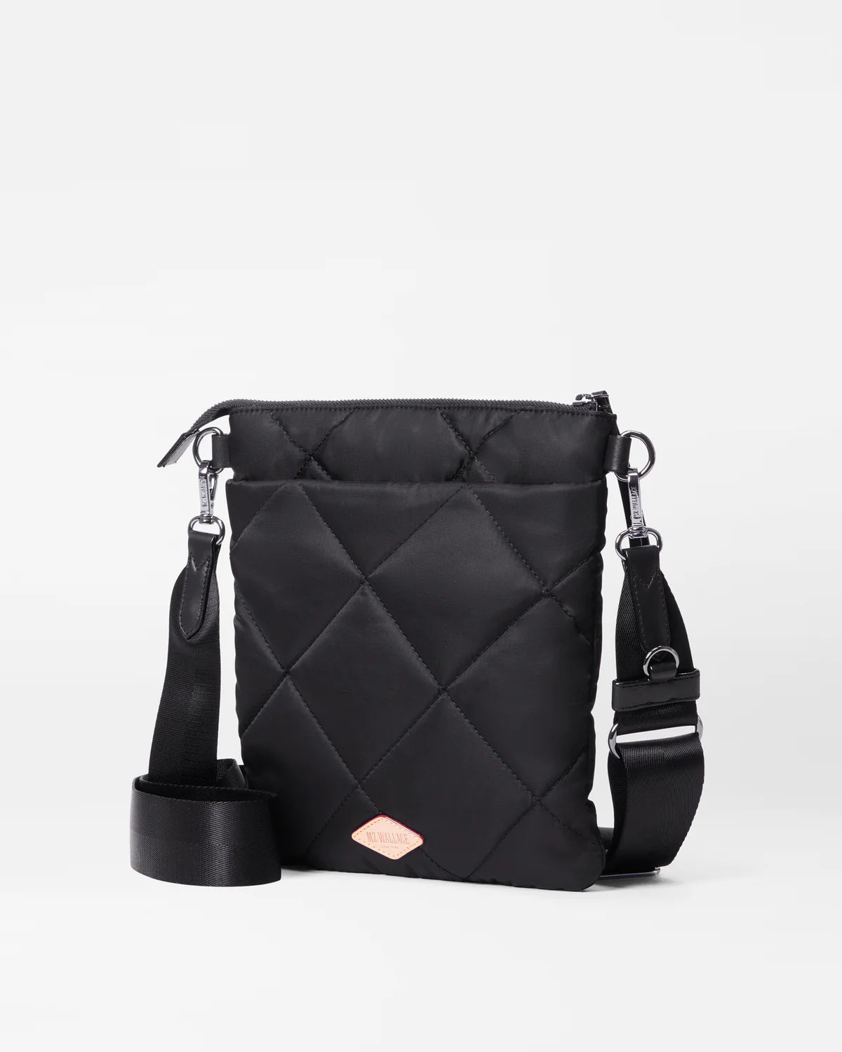 Quilted Madison Flat Crossbody - Black