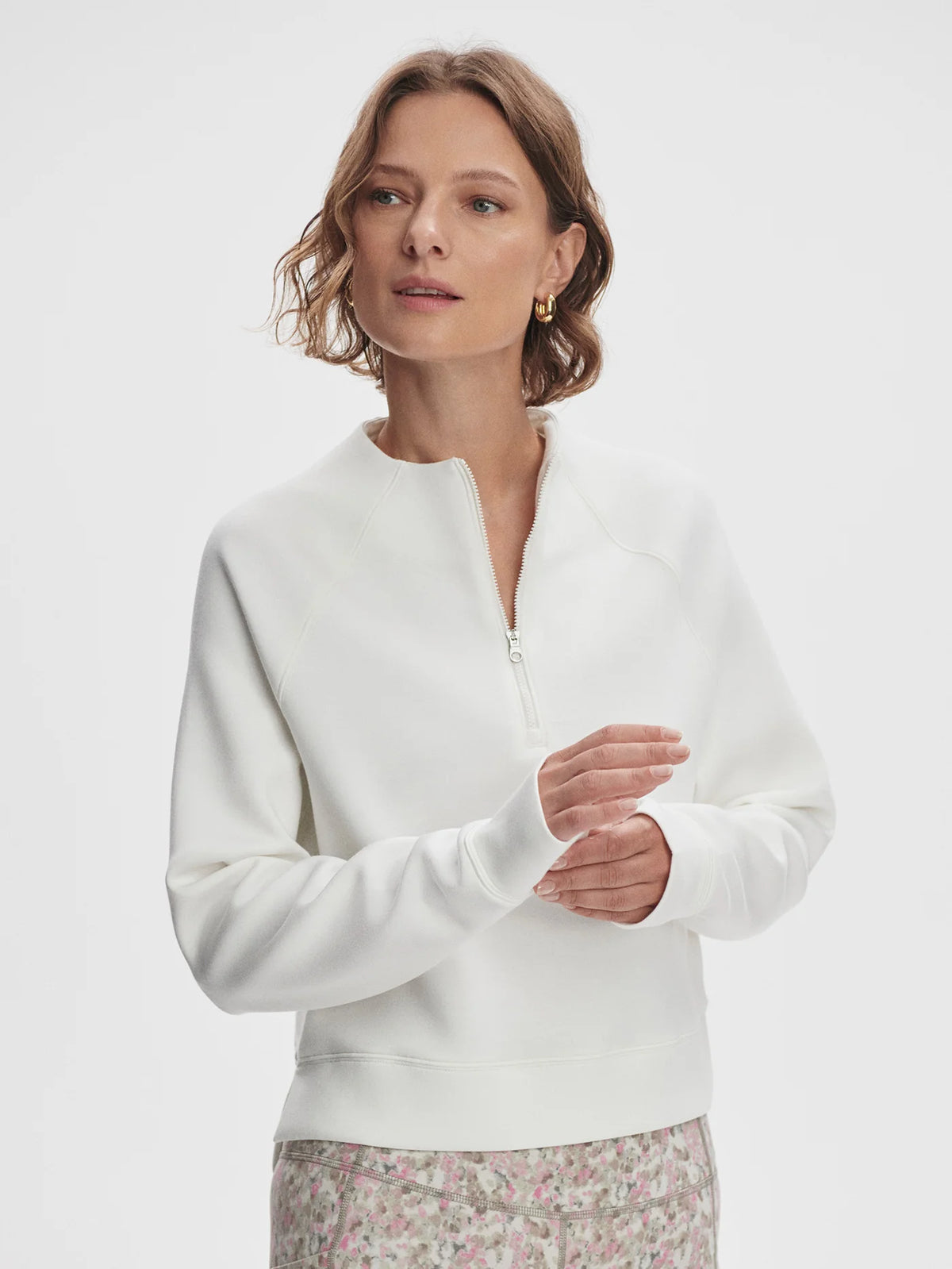 Ebba Half Zip Midlayer - White
