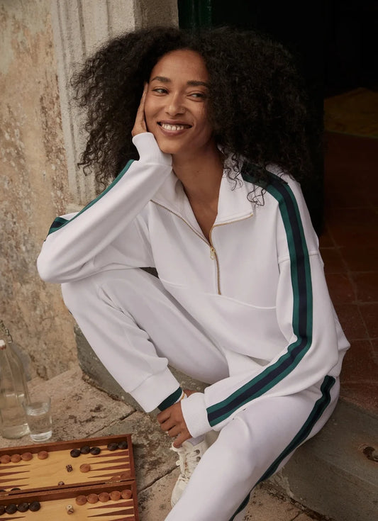 Raymar Half Zip Sweat/Slim Cuff Pant - white