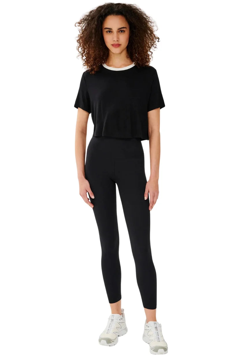 Djuna Crop Ringer - Black/White