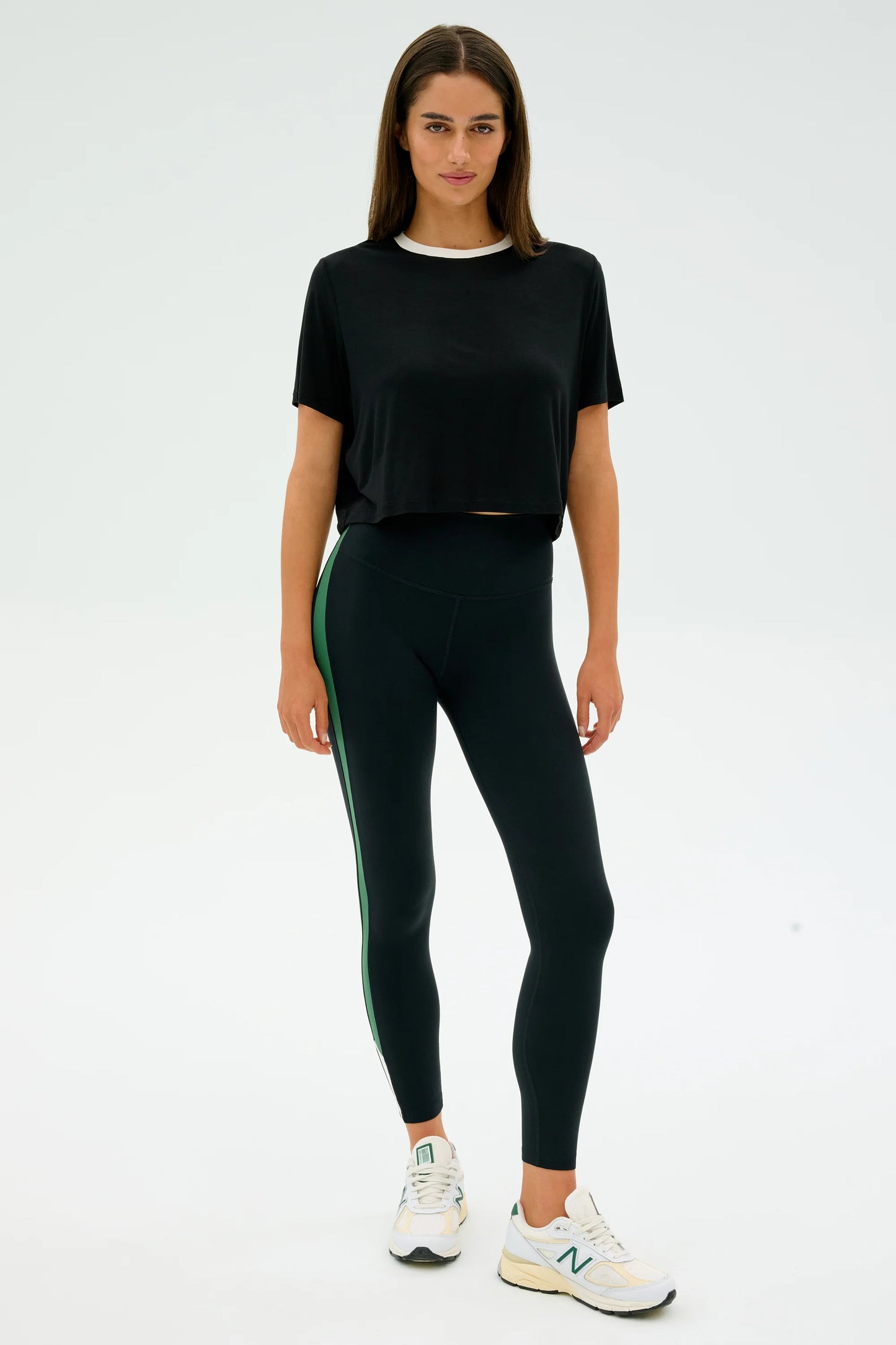 Djuna Crop Ringer - Black/White