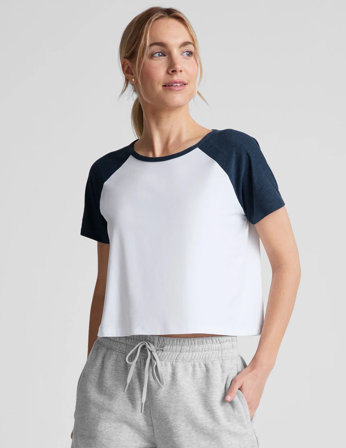 Colorblock Tee - White/Nocturnal Navy