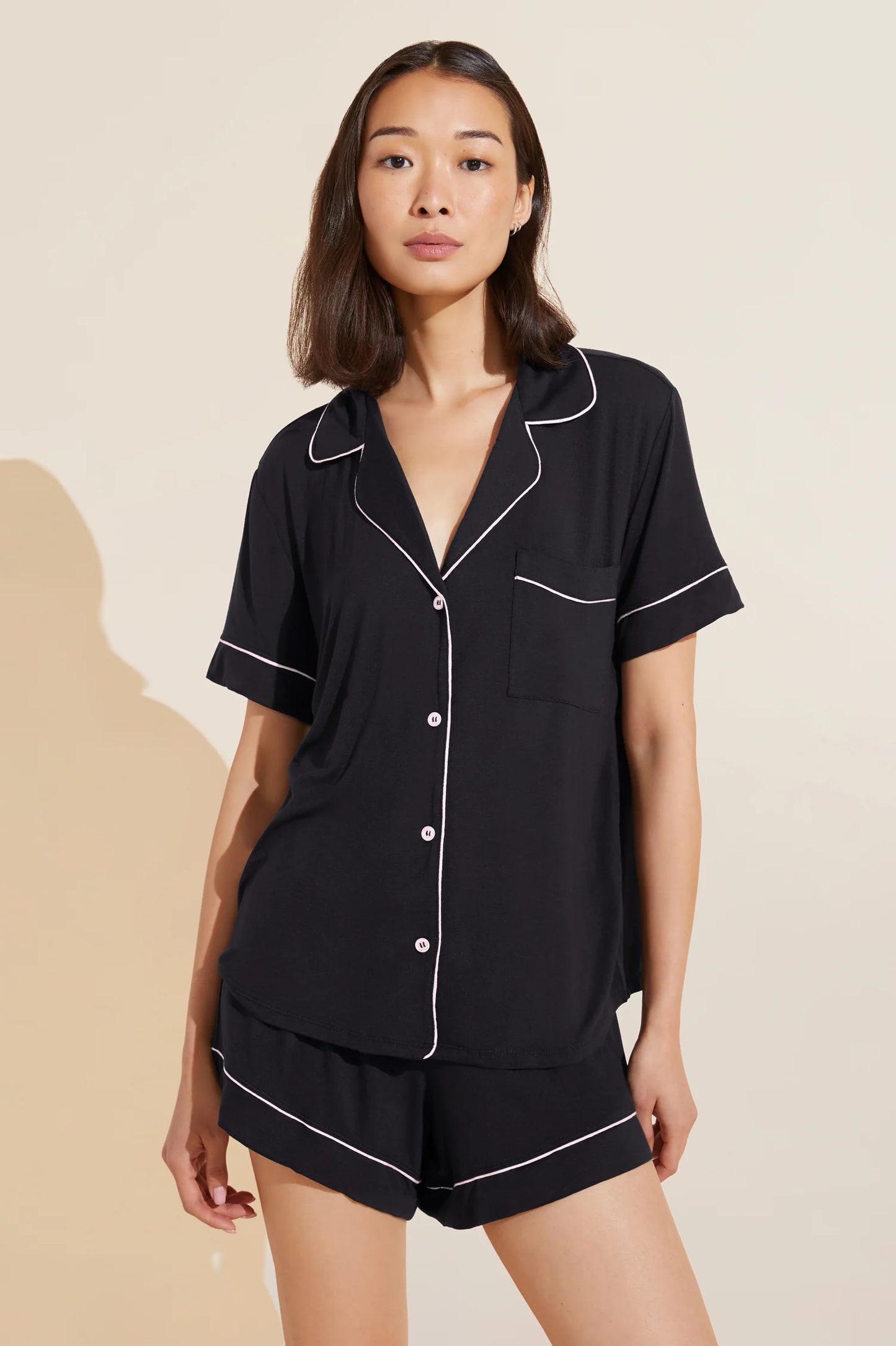 Gisele Relaxed Short PJ Set - Black