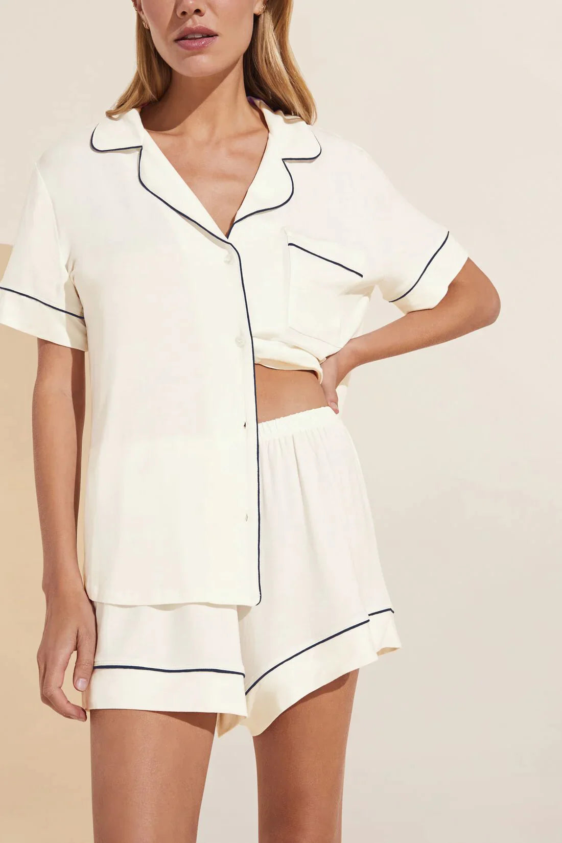 Gisele Relaxed Short PJ Set - Ivory