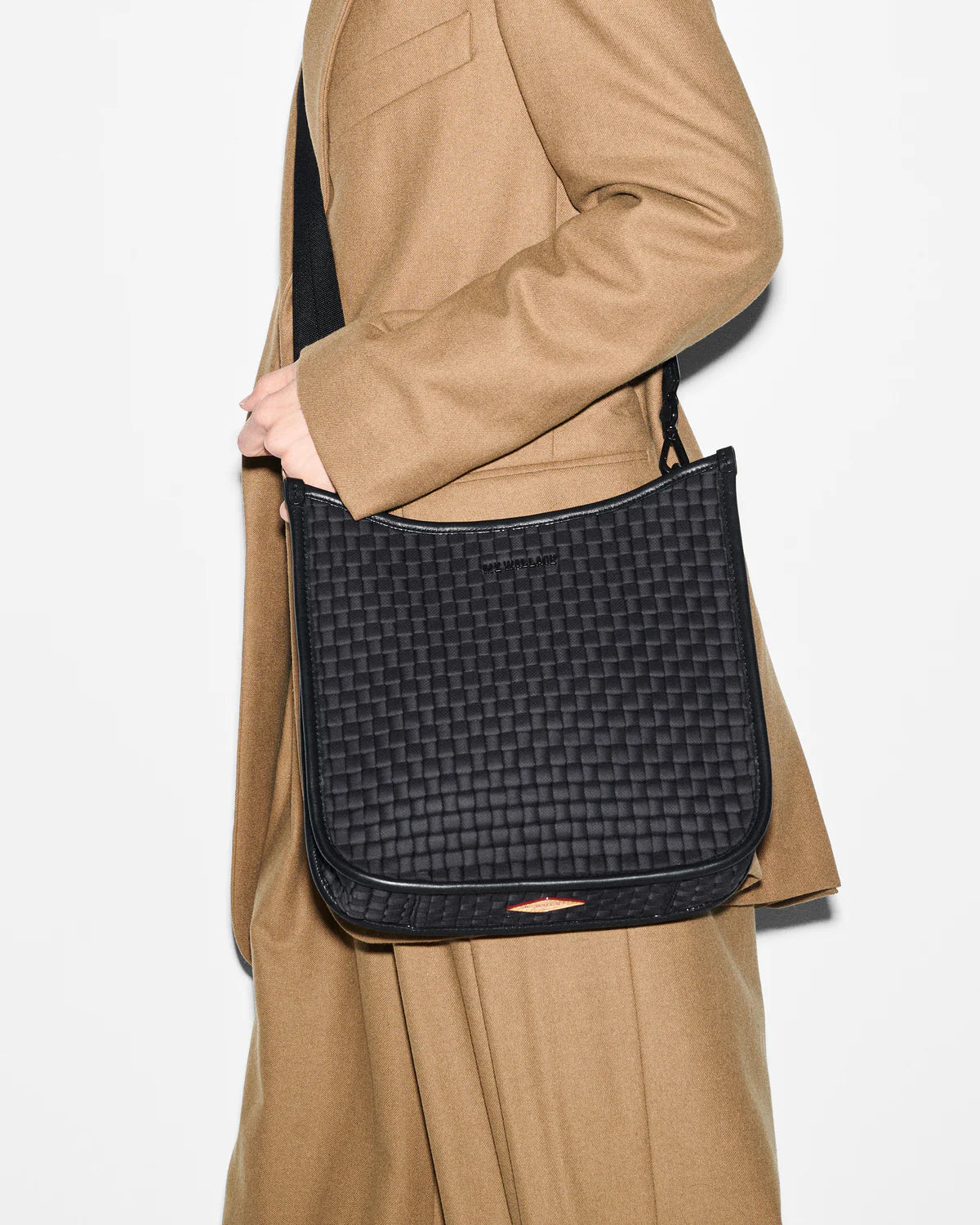 Woven Box Crossbody - Black