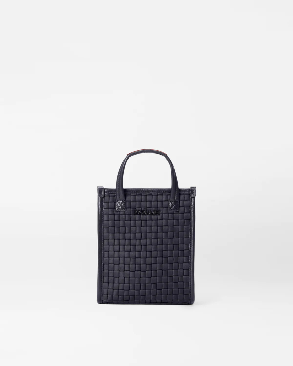 Micro Woven Box Tote - Black