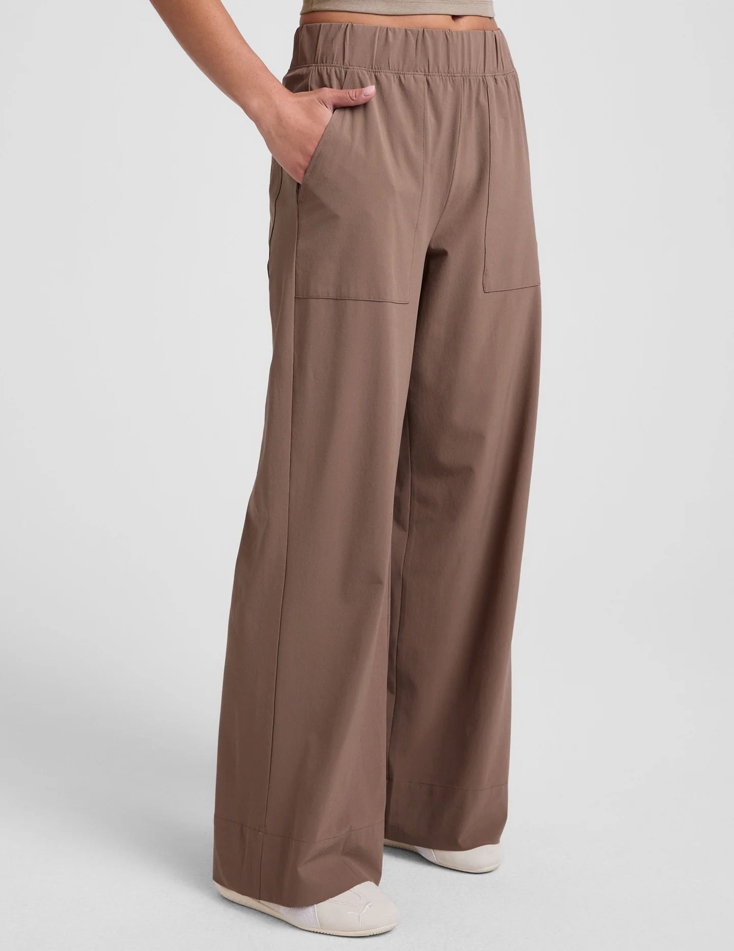 Midtown Cropped Jacket/Easy Wide Leg Pant - Khaki