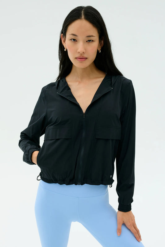 Megan Nylon Jacket/Jogger - Black