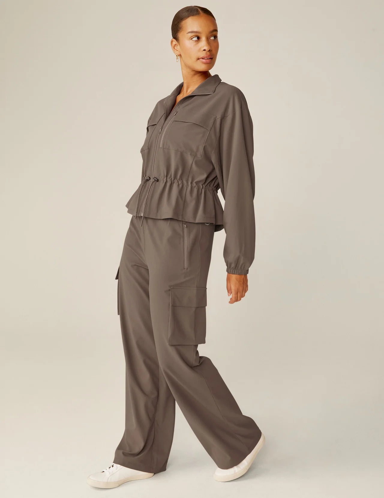 City Chic Jacket/Cargo Pant Set- Dune