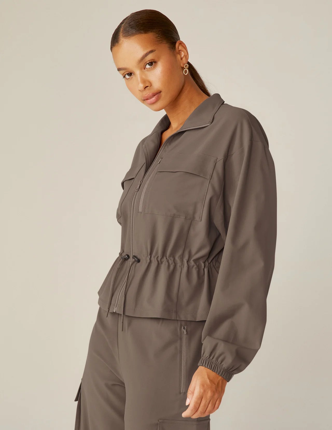 City Chic Jacket/Cargo Pant Set- Dune