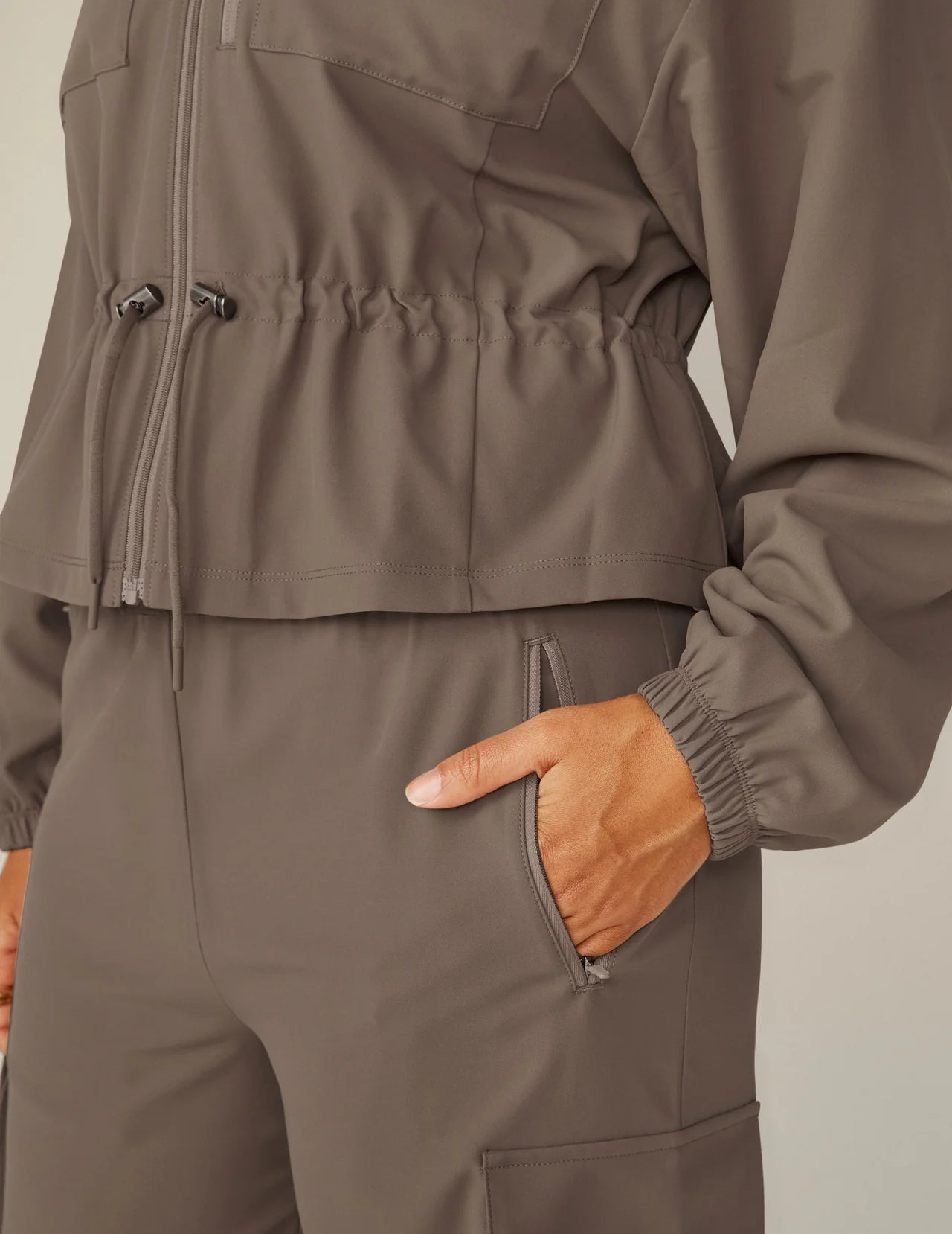 City Chic Jacket/Cargo Pant Set- Dune