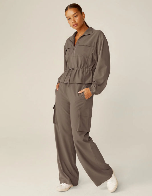 City Chic Jacket/Cargo Pant Set- Dune